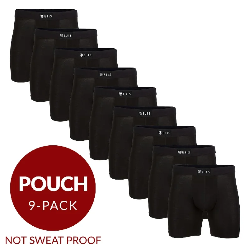 Thermal men's boxer briefs for cold weatherEssential Men's Boxer Briefs with Pouch - Black 9-Pack