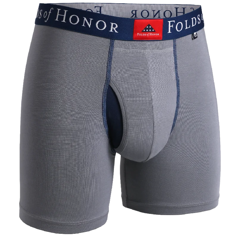 Thermal men's boxer briefs for cold weatherSwing Shift 6" Boxer Brief - - Folds of Honor - Grey