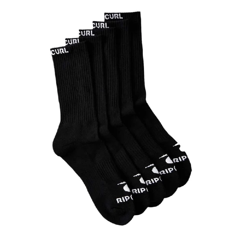 Compression men's socks for reducing swellingBrand Crew 5 Pack  - Black