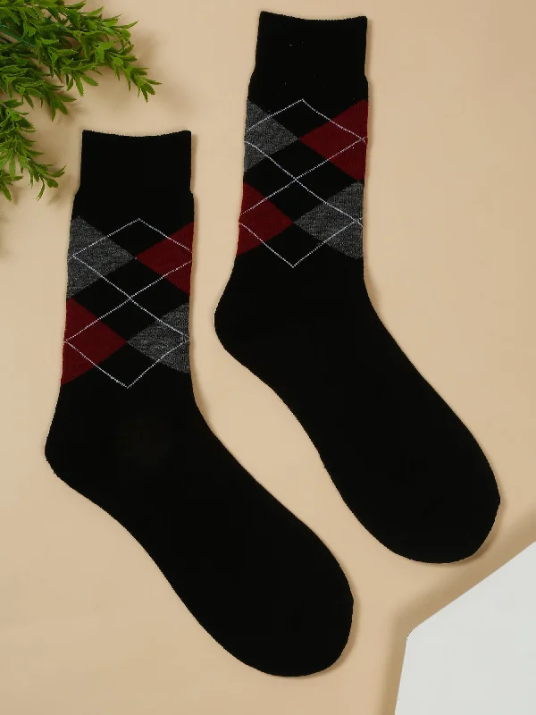 Cashmere men's socks for a luxurious feelMen's Black Basic Crew length Socks -Pack of 3