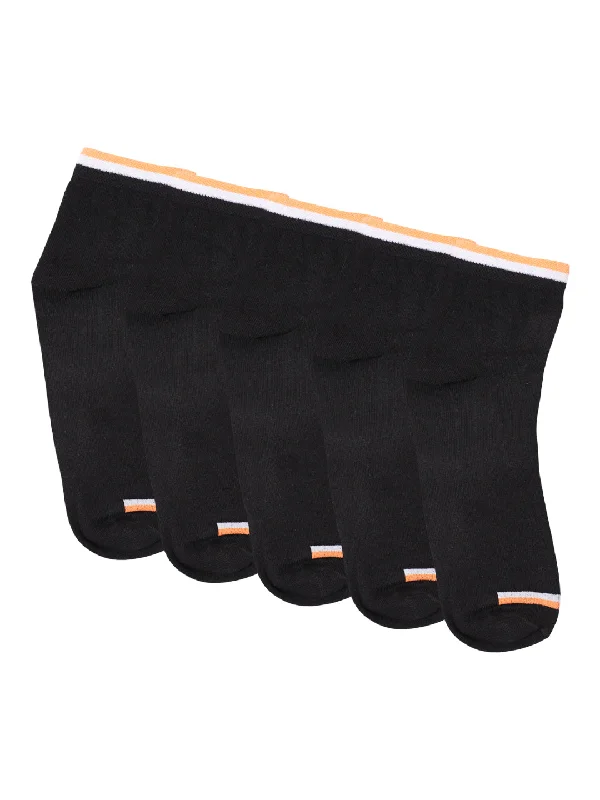 Novelty men's socks with unique patternsMen's Black Basic Ankle length Socks -Pack of 5