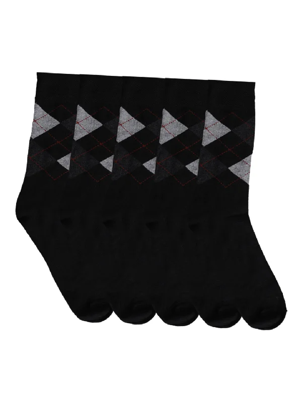 Compression men's socks for reducing swellingMen's Black Basic Crew length Socks -Pack of 5