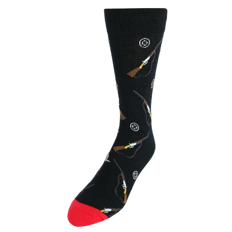 Patterned men's socks with geometric designsCTM® Men's Hunting Themed Crew Socks