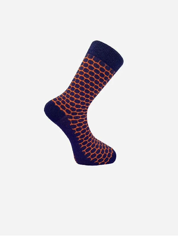 Knee - high men's socks for a vintage styleDots Unisex Organic Cotton Socks | Orange