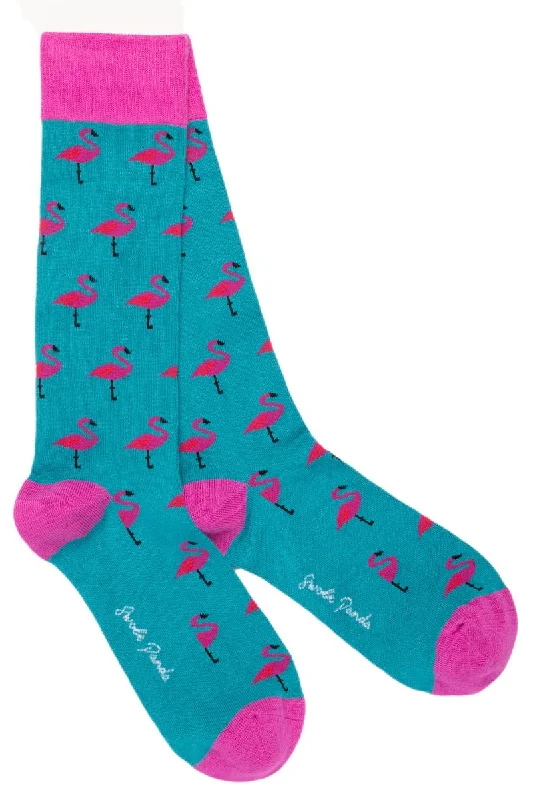 Patterned men's socks with geometric designsFlamingo Bamboo Socks