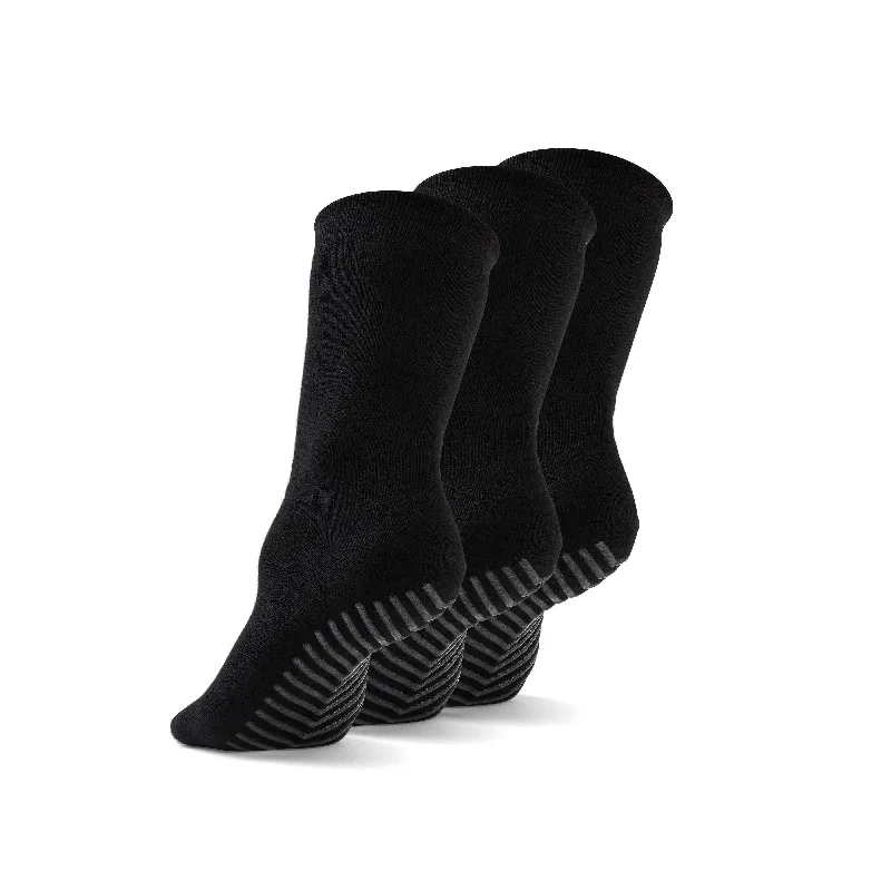 Hiking men's socks for outdoor adventuresGripjoy Men's Crew Socks with Grips (Pack of 3)