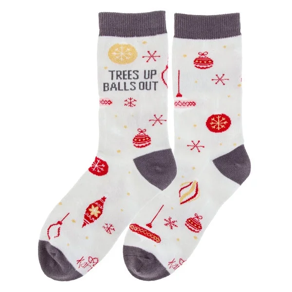 Dress men's socks for business and formal wearHoliday Socks - Trees Up Balls Out