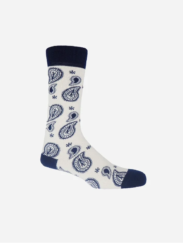 Thermal men's socks for cold climate protectionPaisley Men's Organic Cotton Socks | Cream