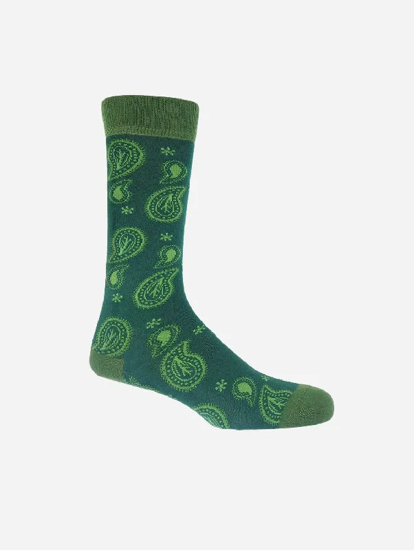 Moisture - wicking men's socks for drynessPaisley Men's Organic Cotton Socks | Green