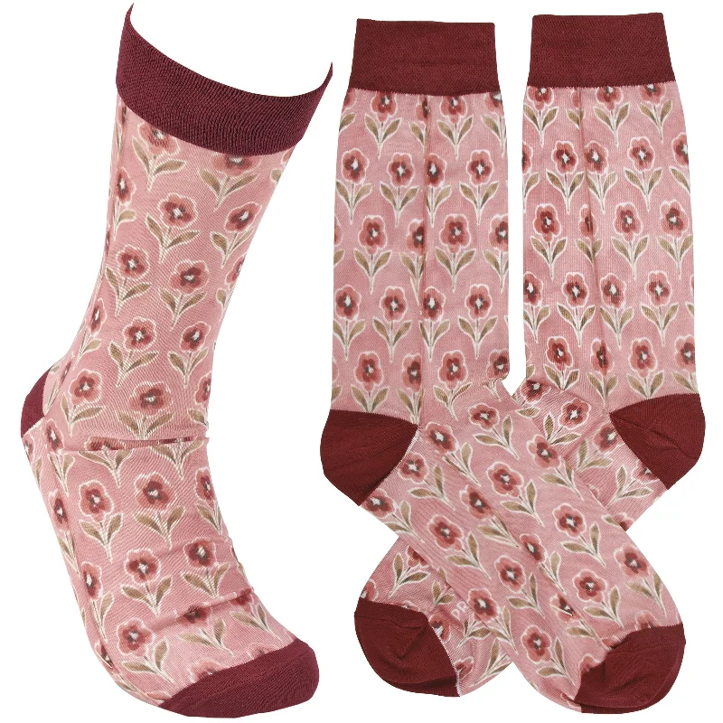 Ankle men's socks for a low - profile lookPink Floral Socks