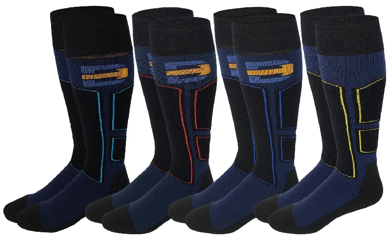 Moisture - wicking men's socks for drynessHigh Performance Wool Ski Socks | Skiing Hiking Camping Snowboard | Unisex (4 Pairs)