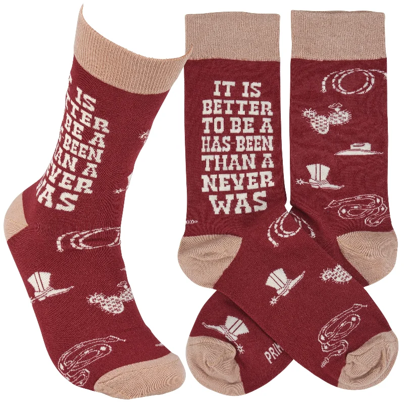 Novelty men's socks with unique patternsSocks-A Has Been