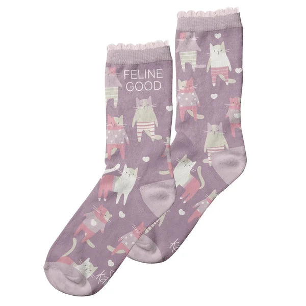 Novelty men's socks with unique patternsSocks-Cat Feline Good