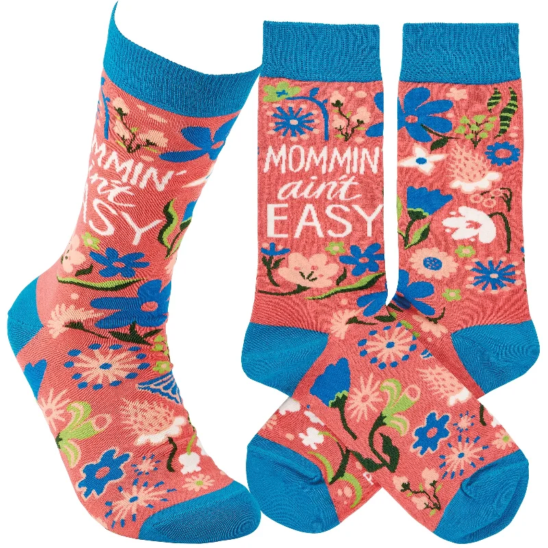 Patterned men's socks with geometric designsSocks-Mommin' Ain't Easy