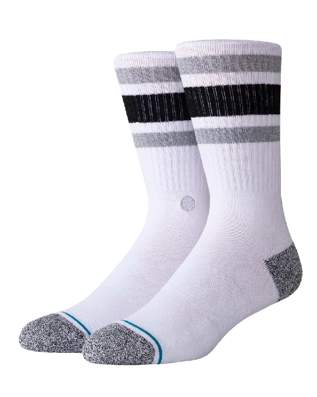 Patterned men's socks with geometric designsBoyd Socks in White