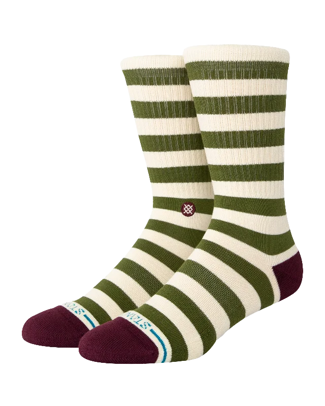 Athletic men's socks with arch supportBreton Crew Socks in Green