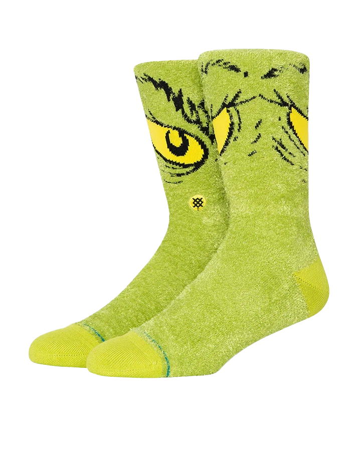 Running men's socks for sports performanceDa Da Da Grinch Socks in Green