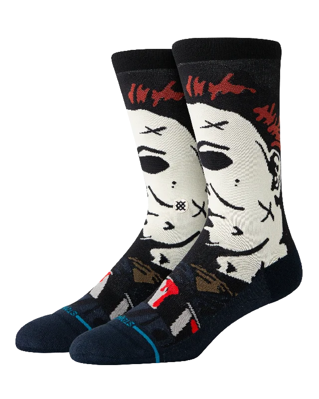 Knee - high men's socks for a vintage styleMichael Myers Crew Socks in Navy