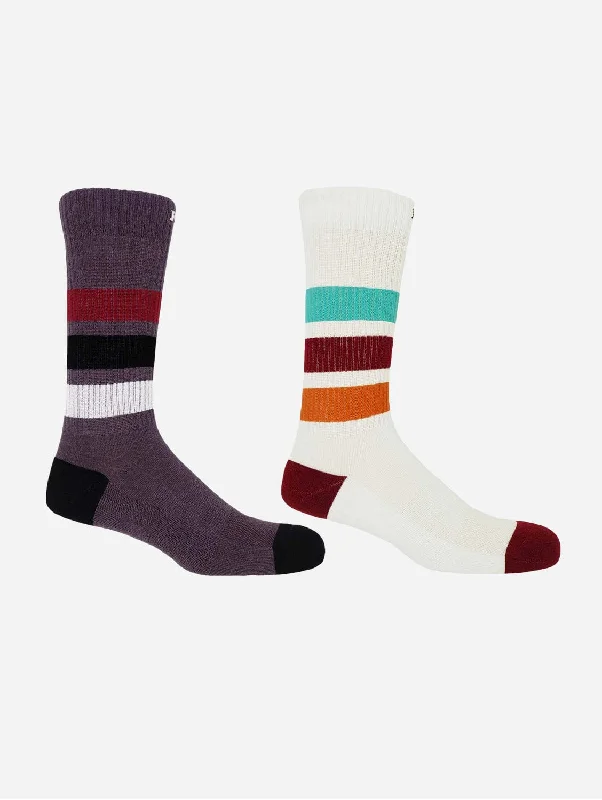 Patterned men's socks with geometric designsStriped Organic Men's Sport Socks Bundle - Mauve & White