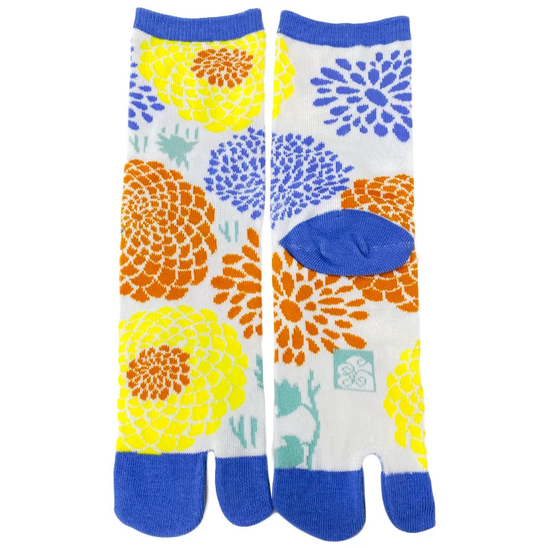 Merino wool men's socks for warmth and breathabilityTabi Socks Atsumekiku Blue