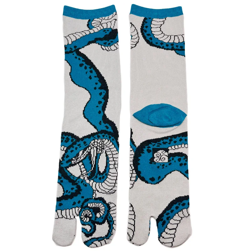 Organic men's socks for an eco - friendly choiceTabi Socks Snake Blue