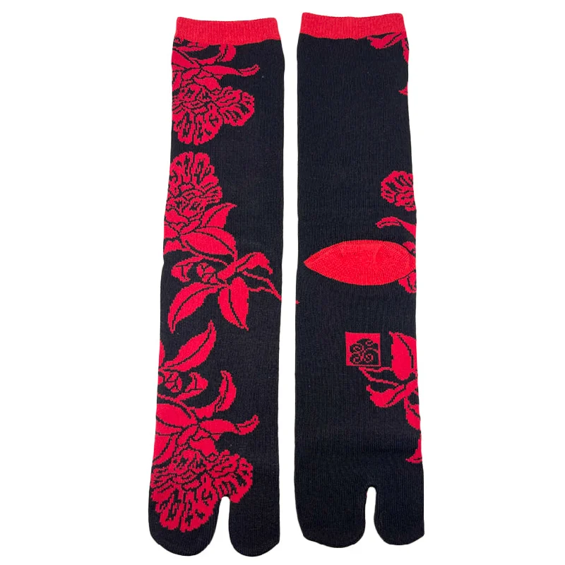 Novelty men's socks with unique patternsTabi Socks Red Flower