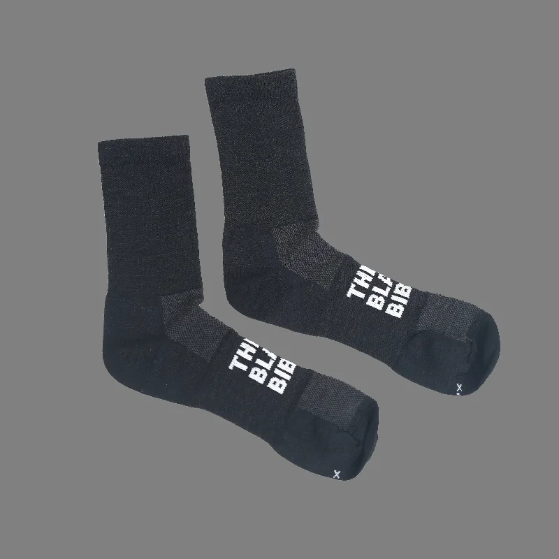 Moisture - wicking men's socks for drynessThe Black Bibs Socks - Merino Black