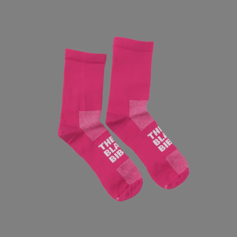 Merino wool men's socks for warmth and breathabilityThe Black Bibs Socks - Pink