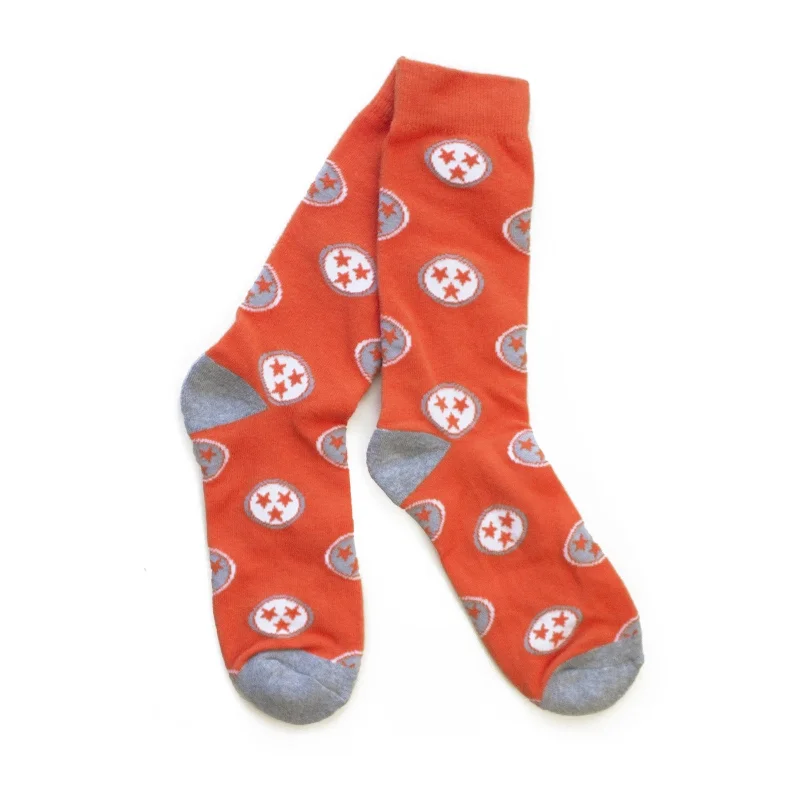 Running men's socks for sports performanceTN Flag Socks-Orange