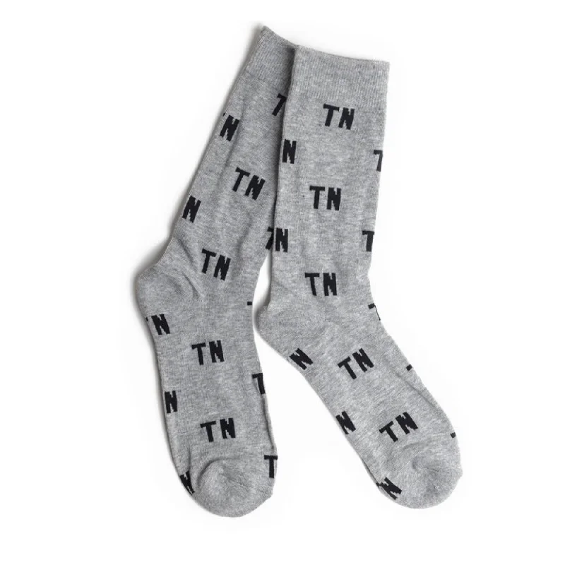 Hiking men's socks for outdoor adventuresTN Letter Socks - Grey