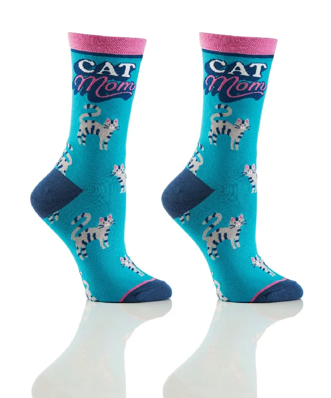 Knee - high men's socks for a vintage styleWomens Socks-Cat Mom