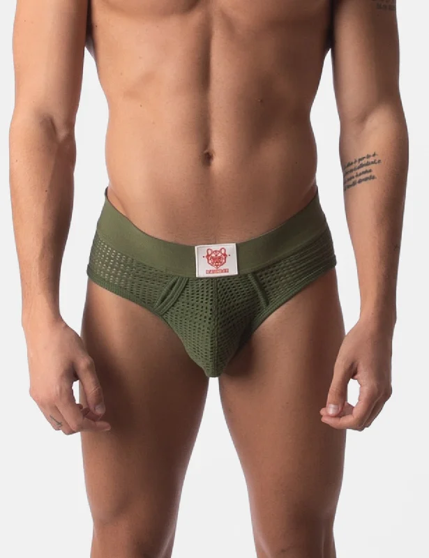 Patterned men's briefs with unique printsBarcode Berlin Brief Snable Olive