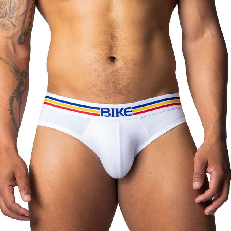 Men's briefs with a supportive pouch designBIKE Stretch Cotton Brief White