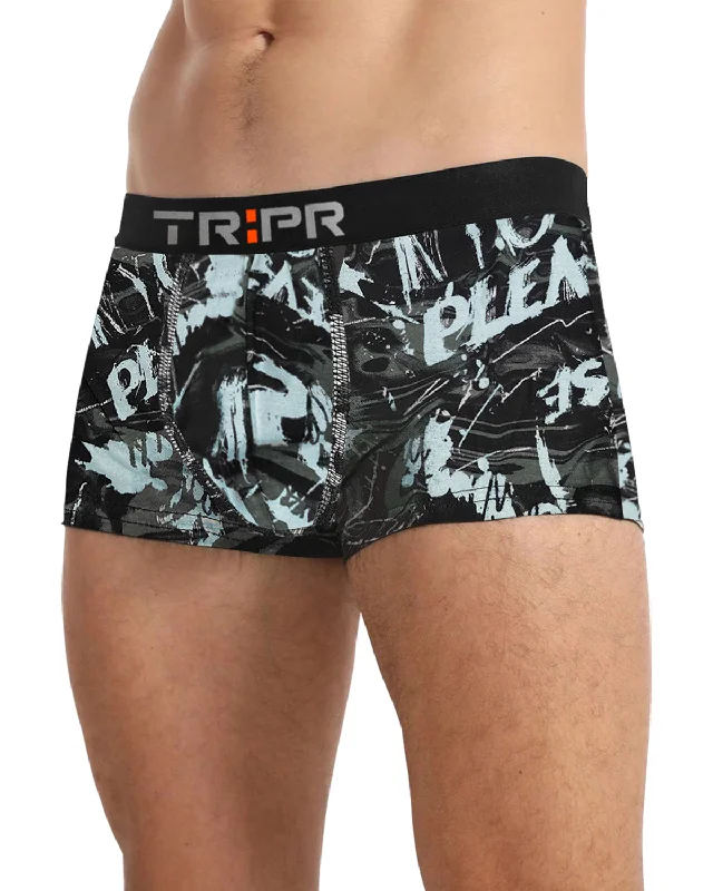 Cotton men's trunks for a comfortable fitMen Printed Trunk / Black