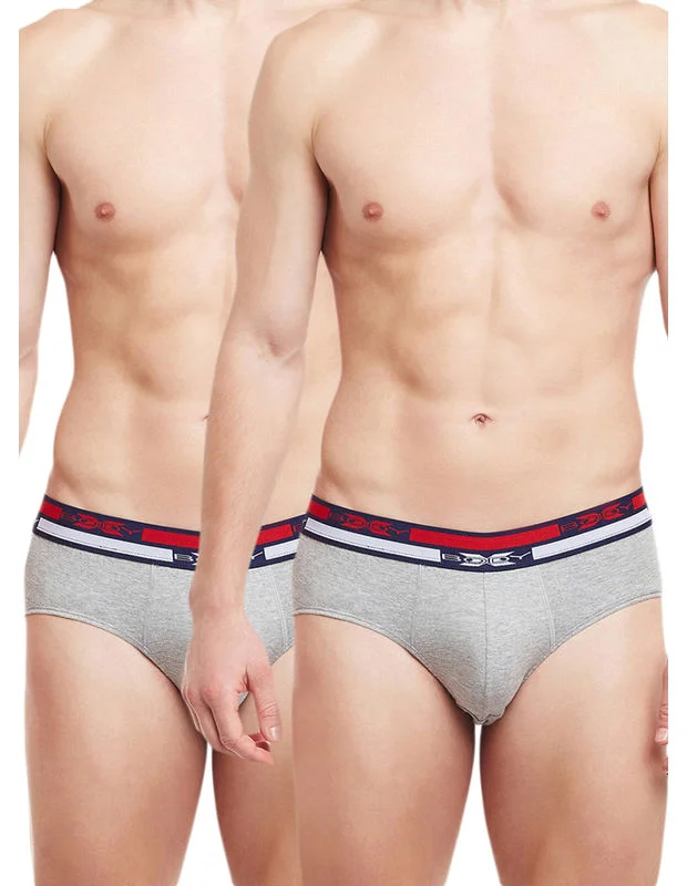 Silky men's briefs for a luxurious feelBody X Solid Briefs-Pack of 2-BX12B-Grey Melange