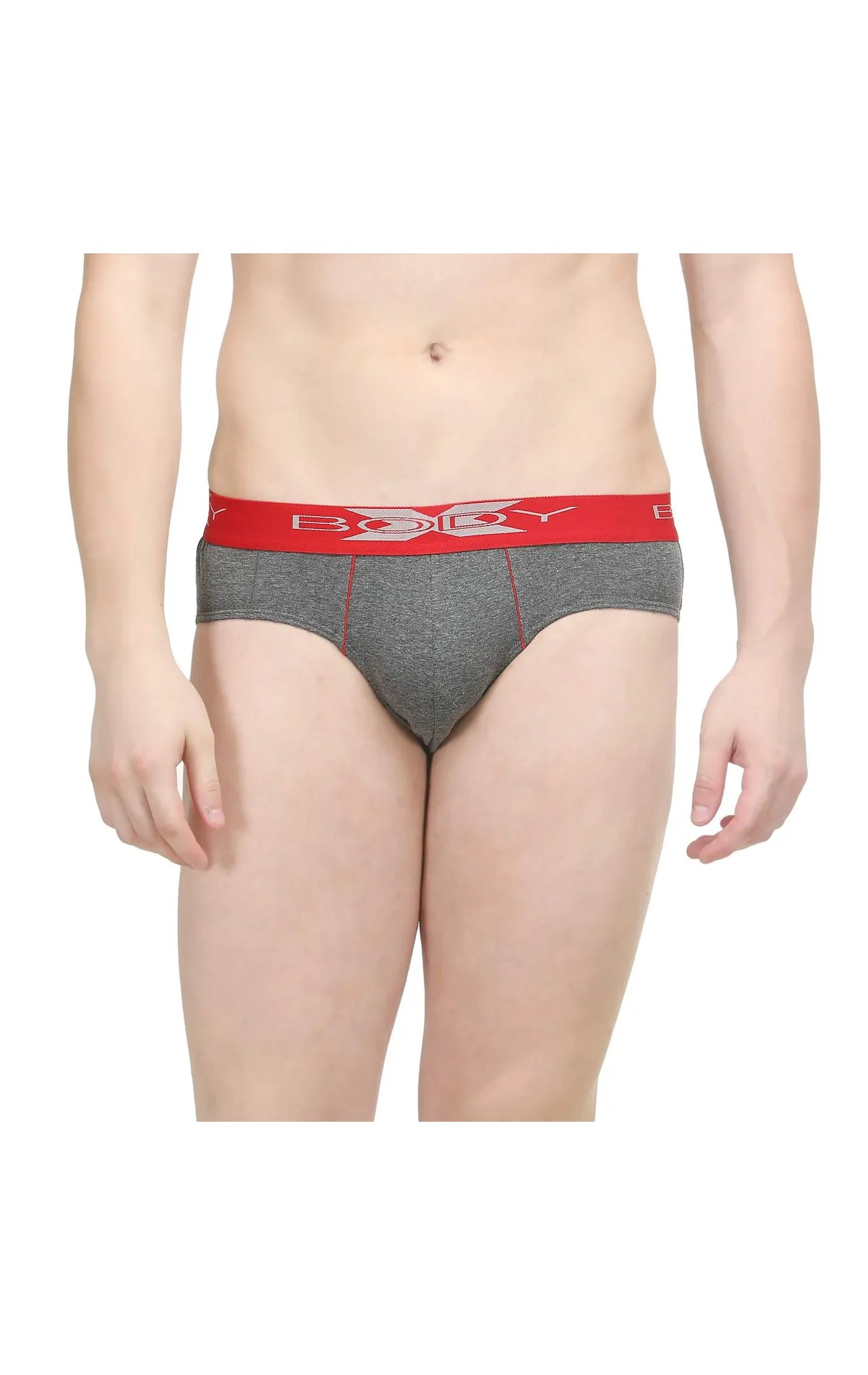 Patterned men's briefs with unique printsBody X Solid Briefs-Pack of 2-BX16B-Dark Grey Melange