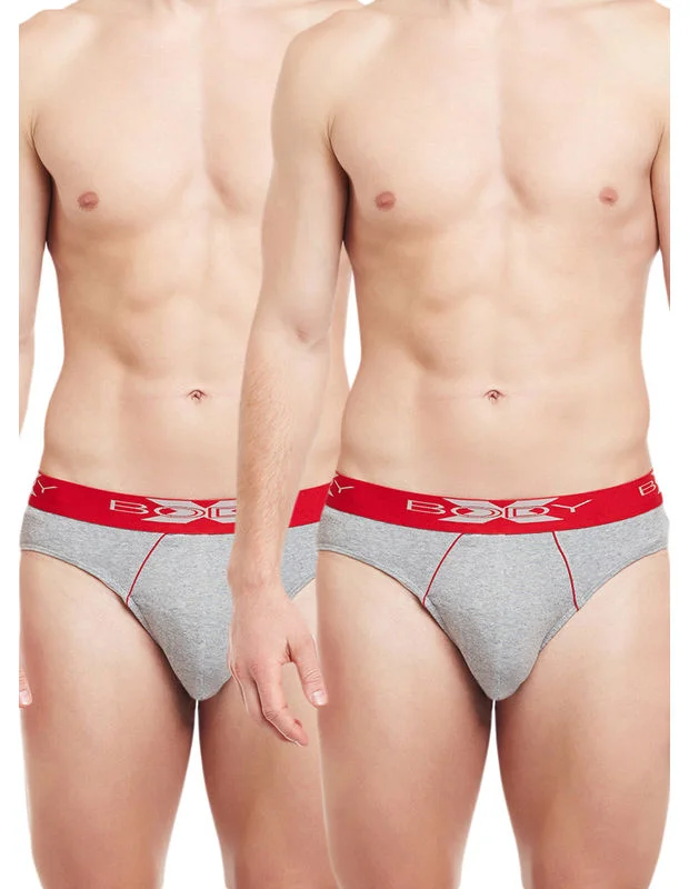 Low - cut men's briefs for a discreet appearanceBody X Solid Briefs-Pack of 2-BX21B_Grey Melange