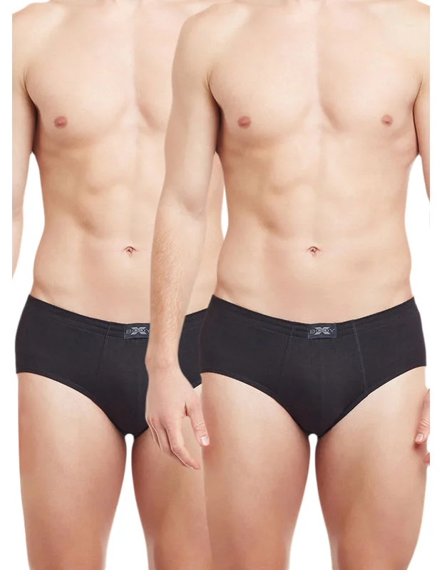 Low - cut men's briefs for a discreet appearanceBody X Solid Briefs-Pack of 2-TUTO-Black