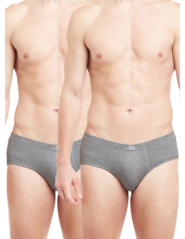 Cotton - blend men's briefs for added stretchBody X Solid Briefs-Pack of 2-TUTO-DGRML