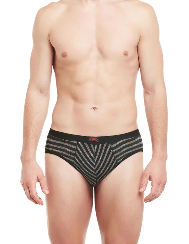 Silky men's briefs for a luxurious feelBody X Striped Briefs-BX09B-Melange Stripe