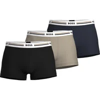 Breathable men's trunks for all - day wearBOSS Revive Trunk 3 Pack - Navy/Khaki/Black