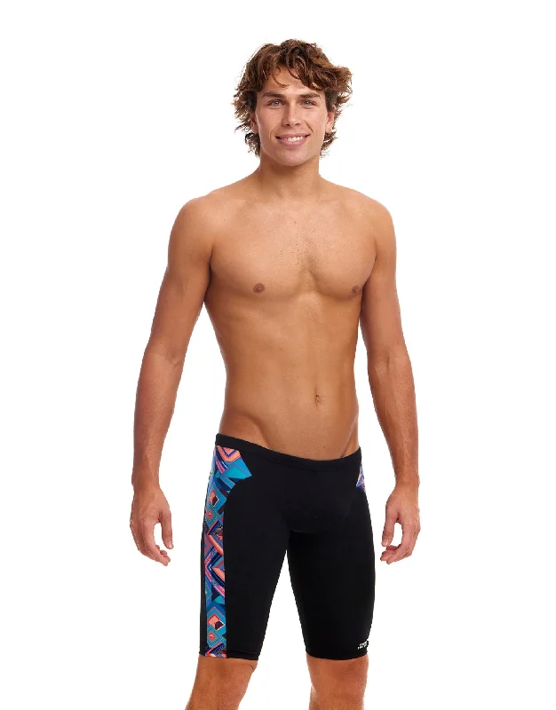 Cotton men's trunks for a comfortable fitBoxed Up Swim Jammers - Black/Multi