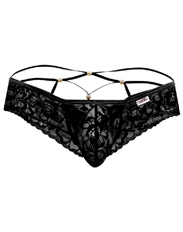 Soft cotton men's briefs for ultimate comfortCandyman 99551 Lace Peekaboo Briefs Black