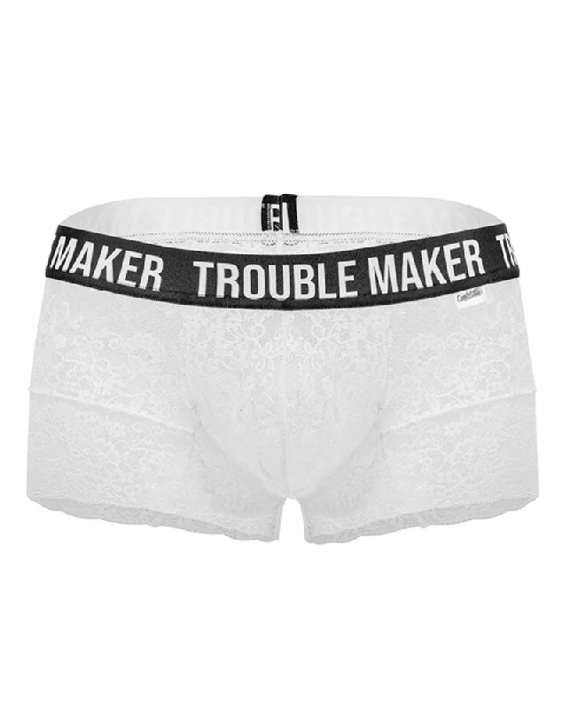 Mesh - back men's trunks for ventilationCandyman 99616 Trouble Maker Lace Trunks White