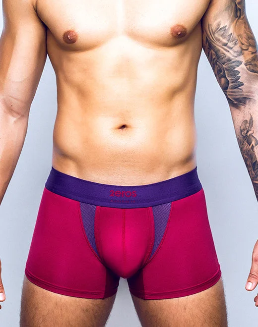 Mesh - back men's trunks for ventilationAKTIV Cronus Trunk Underwear - Beet Red