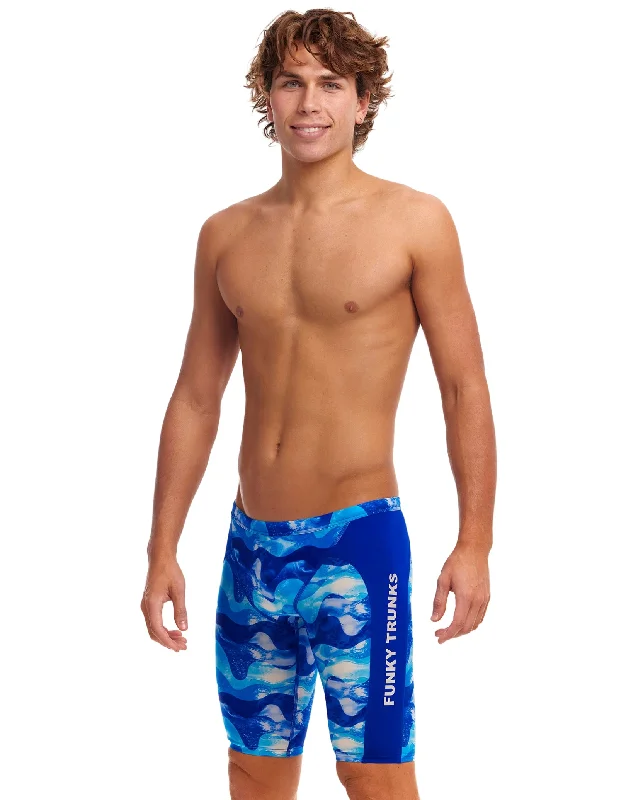 Mid - rise men's trunks for a balanced coverageDive In Swim Jammers - Blue