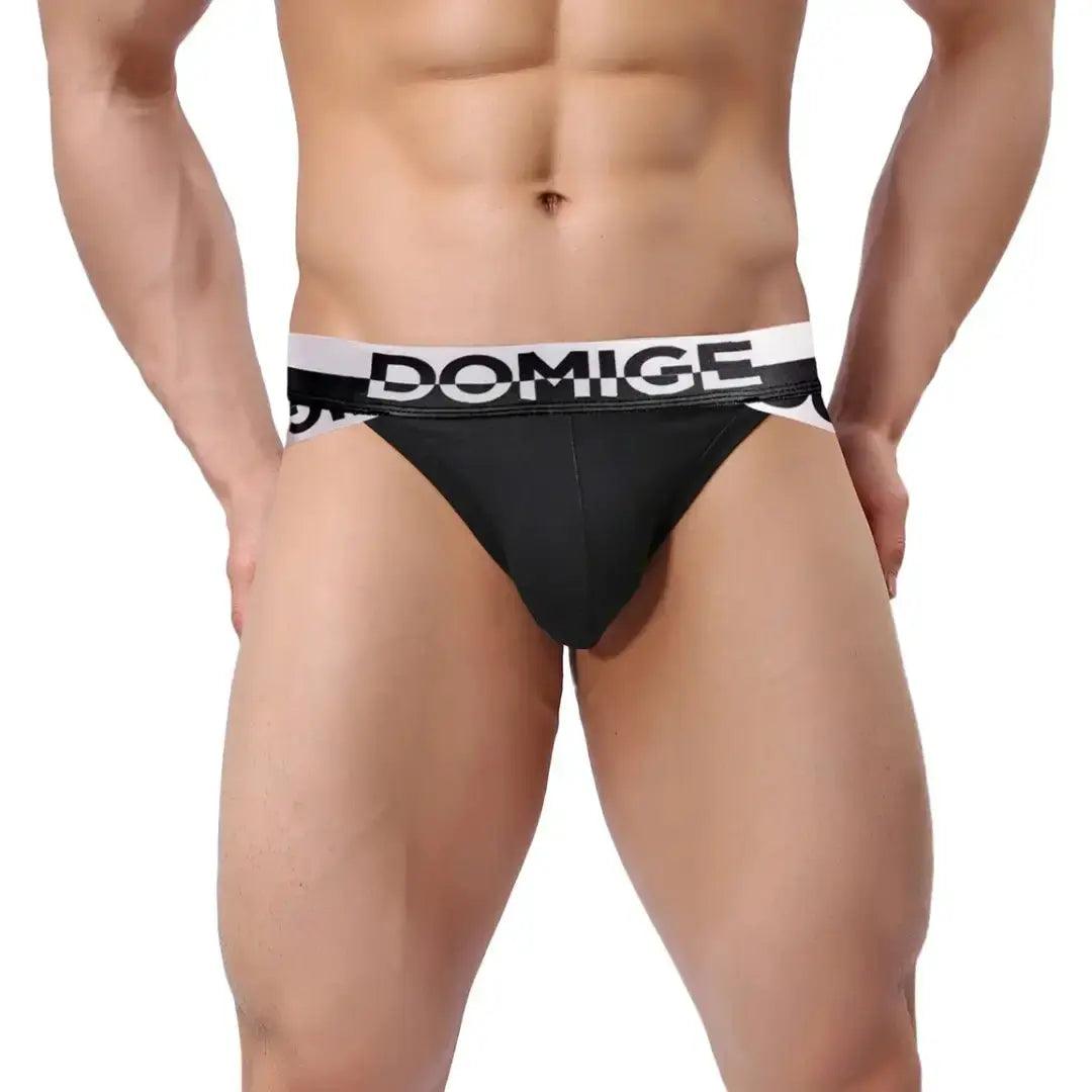 Men's briefs with a quick - dry featureDomiGe Men's Underwear Briefs with Silver Logo Waistband Briefs