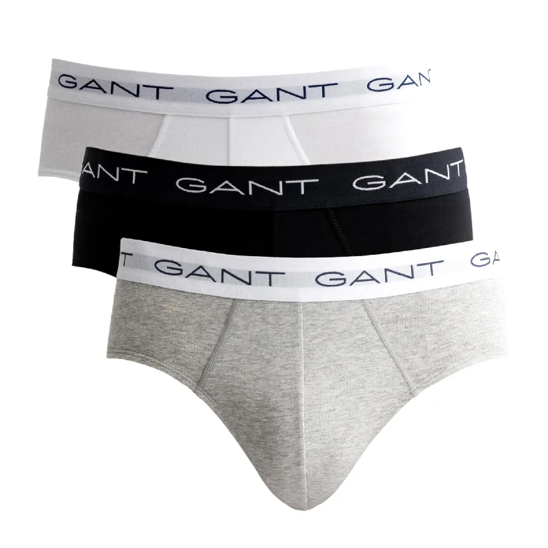 Designer - label men's briefs for high - end fashionGant 3 Pack Cotton Stretch Brief - Grey Melange