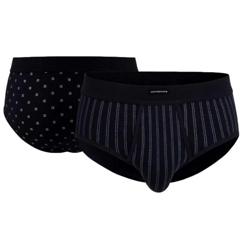 Patterned men's briefs with unique printsGötzburg 2 Pack Classic Fly Front Slim Fit Brief - Navy