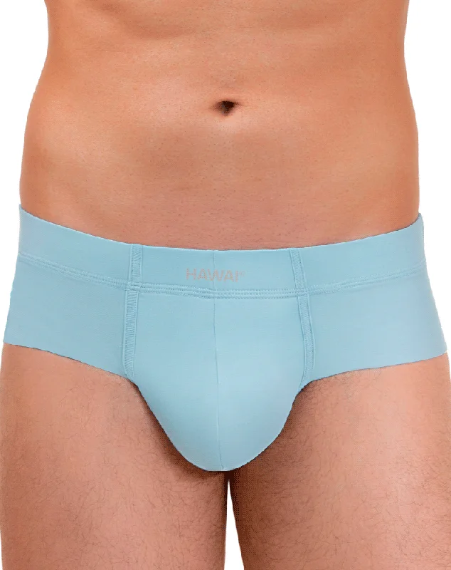 Bright - colored men's briefs for a bold statementHawai 42141 Solid Hip Briefs Light Blue